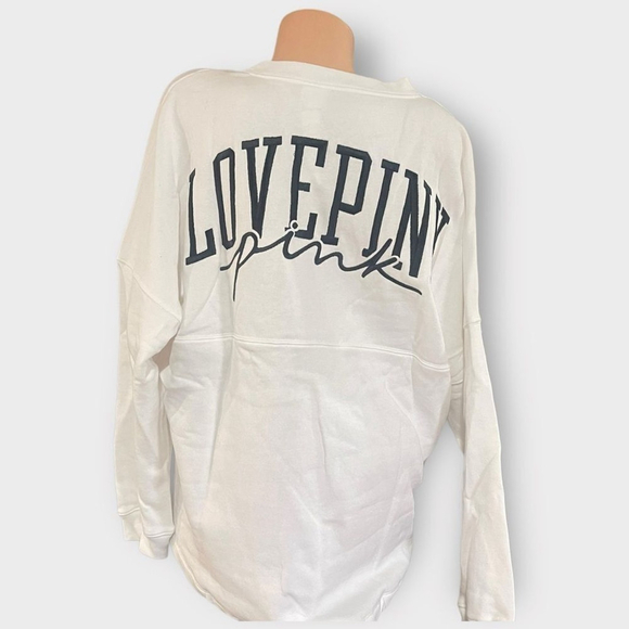 Victoria’s Secret PINK XL Varsity Crew Long Sleeve Sweater NWT - Picture 2 of 4